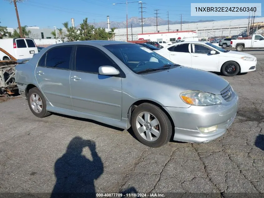 2004 Toyota Corolla S VIN: 1NXBR32E24Z260340 Lot: 40877709