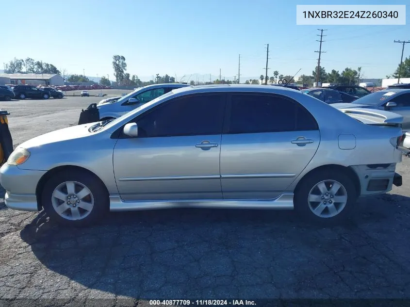 2004 Toyota Corolla S VIN: 1NXBR32E24Z260340 Lot: 40877709