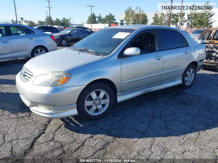 2004 Toyota Corolla S VIN: 1NXBR32E24Z260340 Lot: 40877709