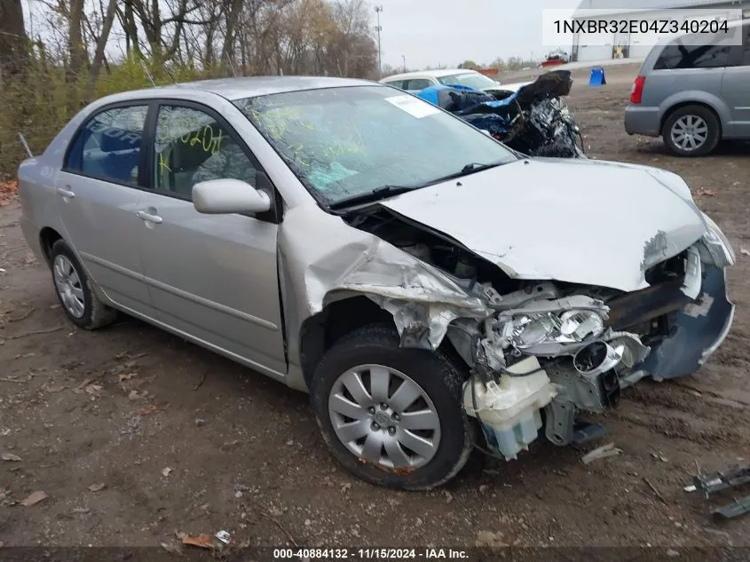 2004 Toyota Corolla Le VIN: 1NXBR32E04Z340204 Lot: 40884132