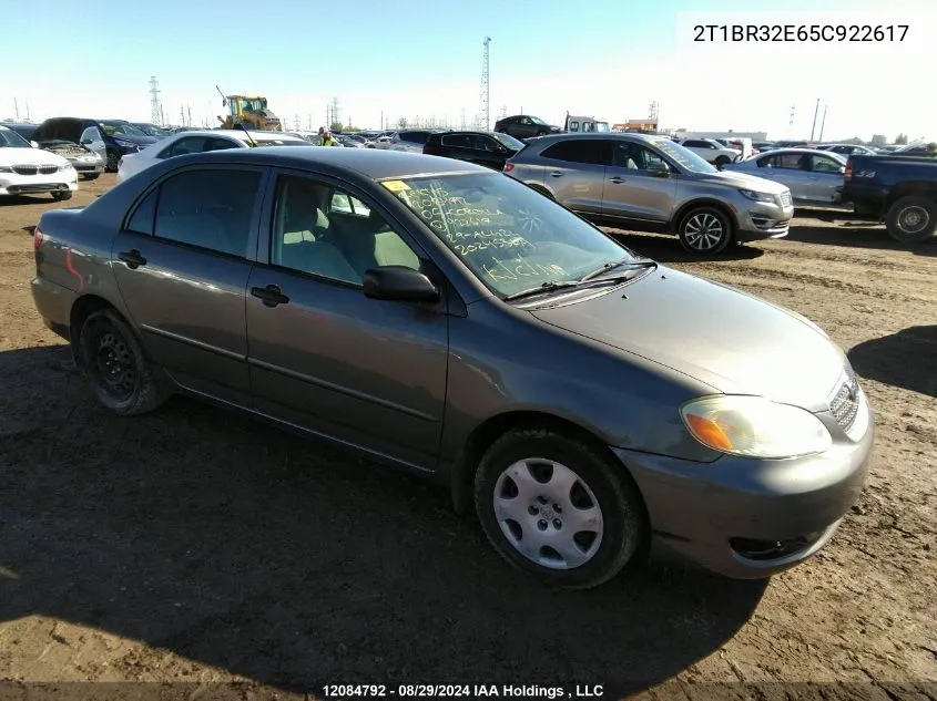 2005 Toyota Corolla Ce/Le/S VIN: 2T1BR32E65C922617 Lot: 12084792