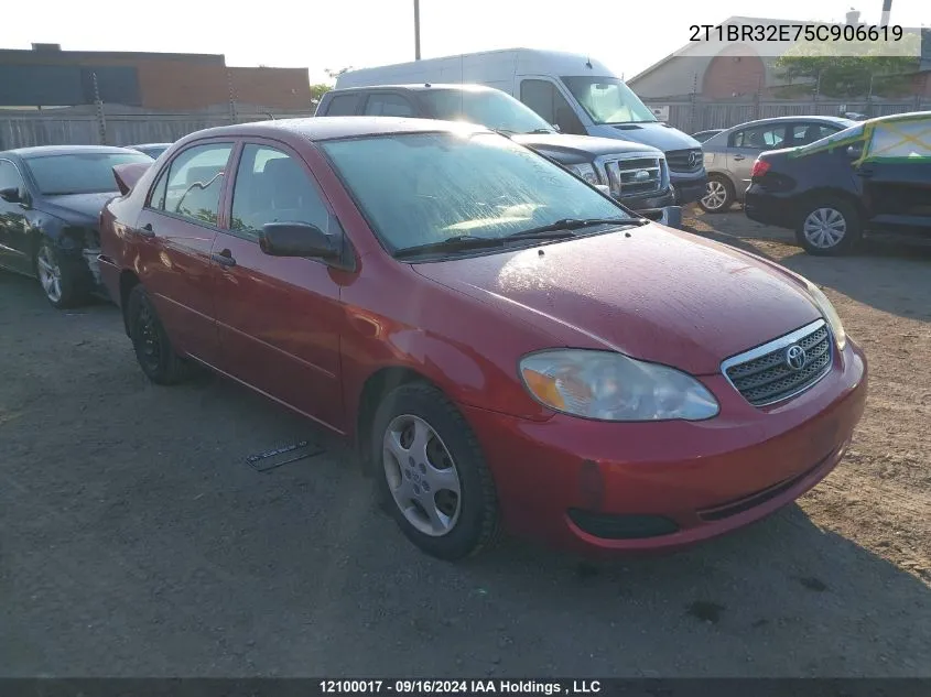 2005 Toyota Corolla Ce/Le/S VIN: 2T1BR32E75C906619 Lot: 12100017