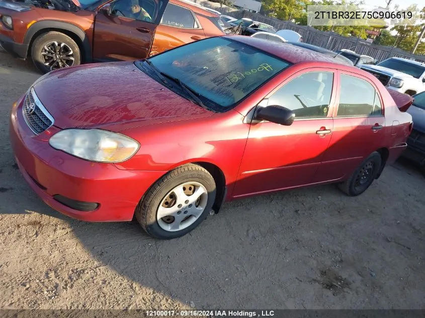 2005 Toyota Corolla Ce/Le/S VIN: 2T1BR32E75C906619 Lot: 12100017