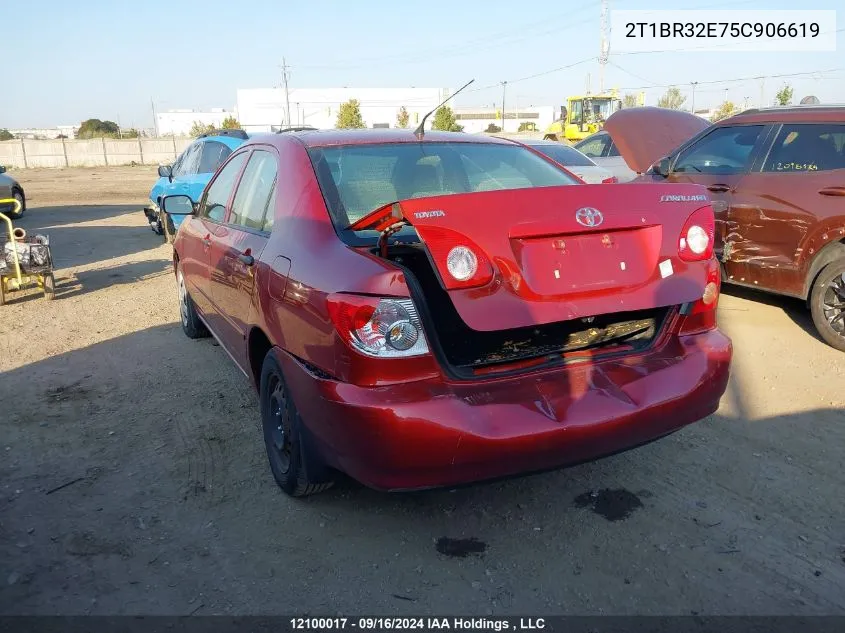 2005 Toyota Corolla Ce/Le/S VIN: 2T1BR32E75C906619 Lot: 12100017