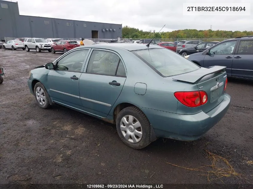 2005 Toyota Corolla Ce/Le/S VIN: 2T1BR32E45C918694 Lot: 12109862