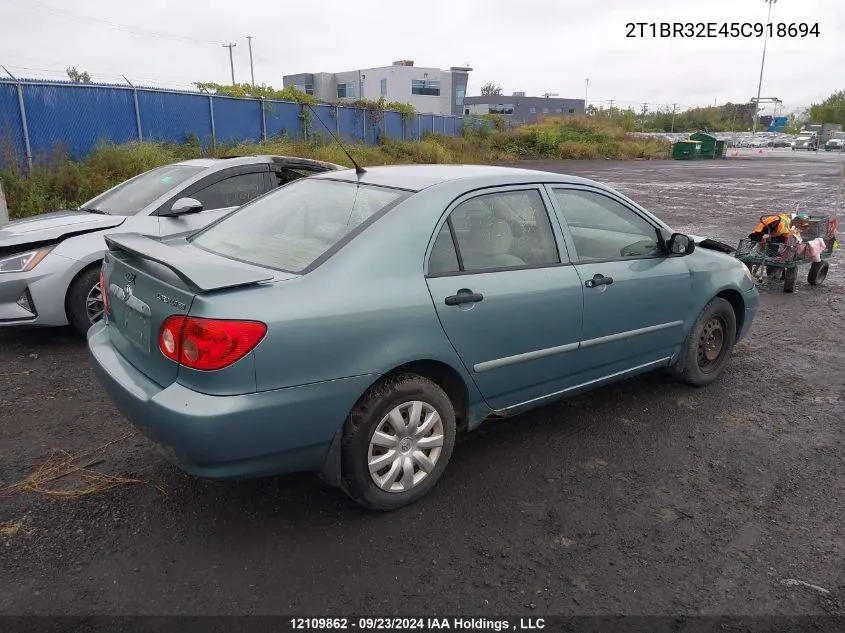 2005 Toyota Corolla Ce/Le/S VIN: 2T1BR32E45C918694 Lot: 12109862