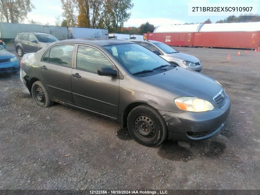 2005 Toyota Corolla Ce/Le/S VIN: 2T1BR32EX5C910907 Lot: 12122356