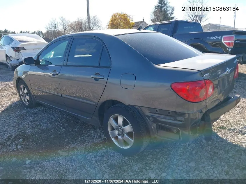 2005 Toyota Corolla Ce/Le/S VIN: 2T1BR32E15C863184 Lot: 12132520