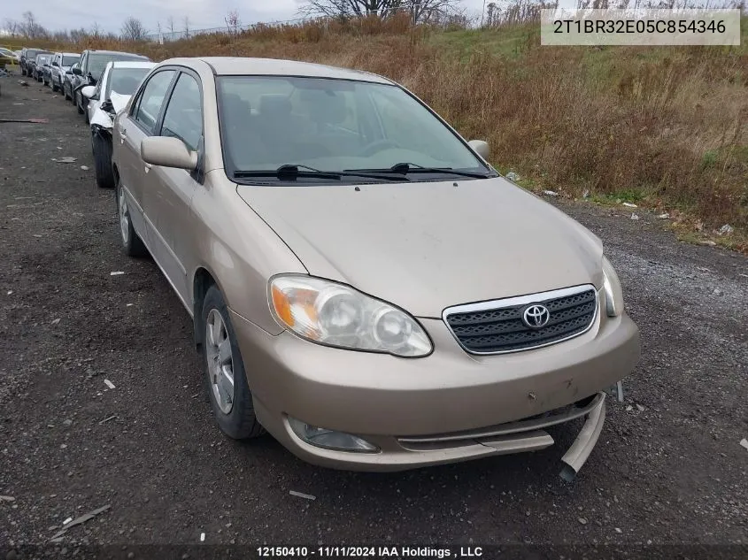 2005 Toyota Corolla Ce/Le/S VIN: 2T1BR32E05C854346 Lot: 12150410