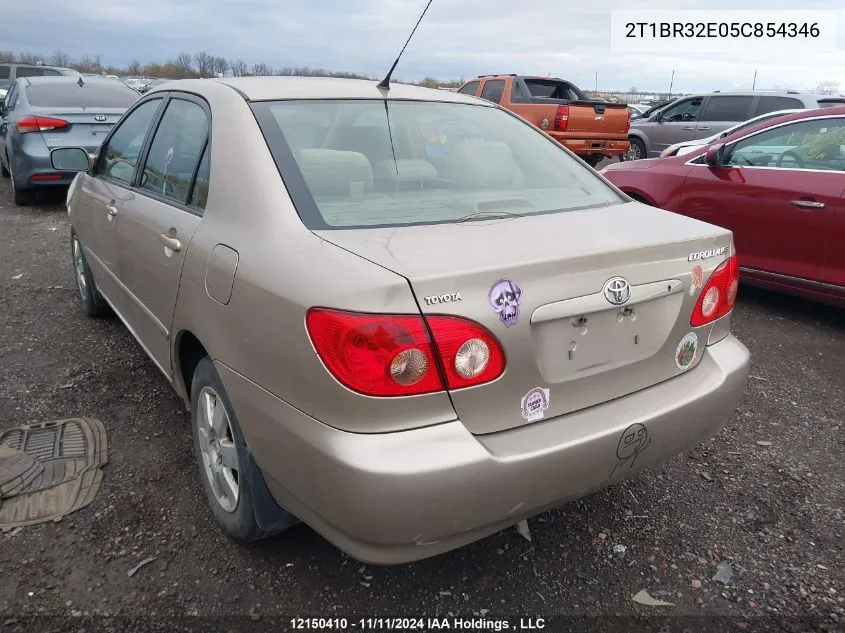 2005 Toyota Corolla Ce/Le/S VIN: 2T1BR32E05C854346 Lot: 12150410