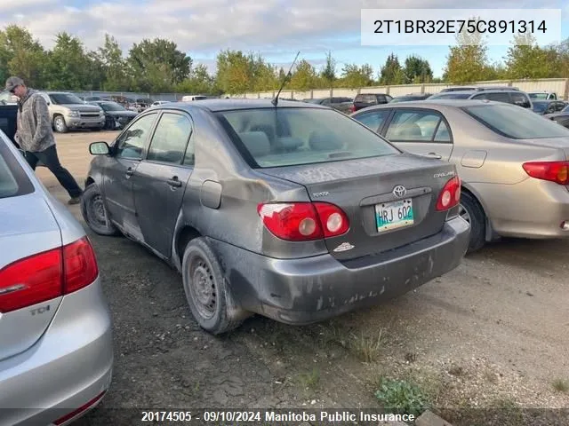 2005 Toyota Corolla VIN: 2T1BR32E75C891314 Lot: 20174505