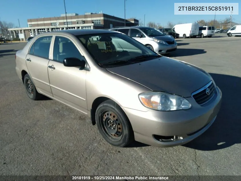 2005 Toyota Corolla Ce VIN: 2T1BR32E15C851911 Lot: 20181919