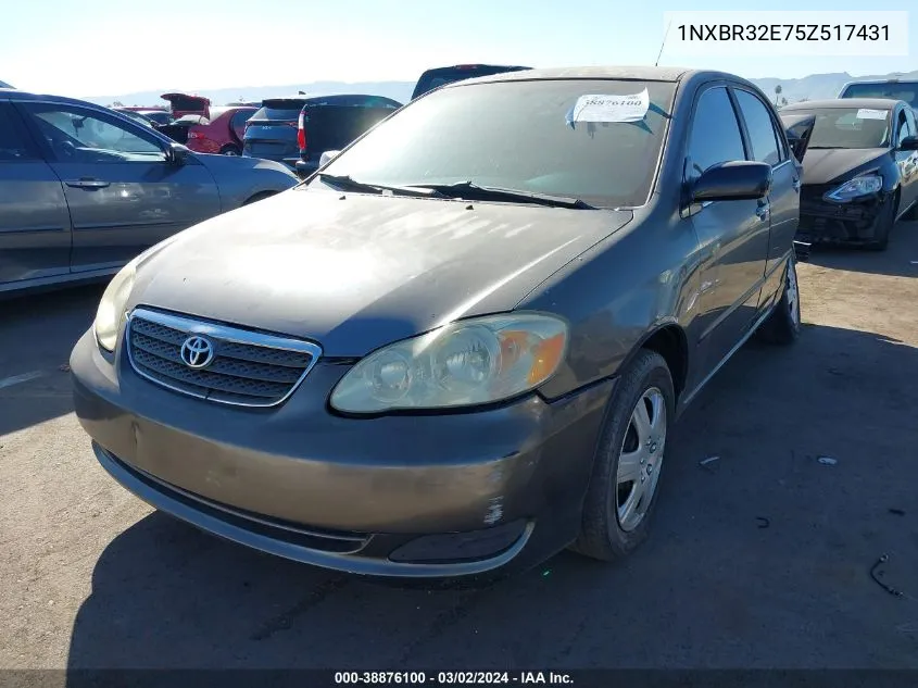 2005 Toyota Corolla Ce VIN: 1NXBR32E75Z517431 Lot: 38876100