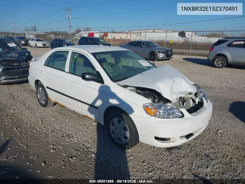 2005 Toyota Corolla Ce VIN: 1NXBR32E15Z370491 Lot: 39371285