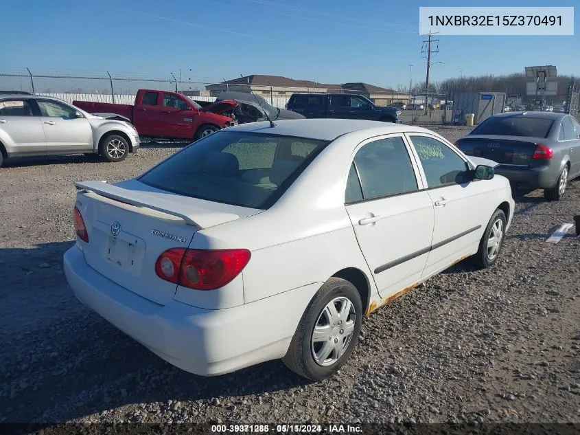 2005 Toyota Corolla Ce VIN: 1NXBR32E15Z370491 Lot: 39371285