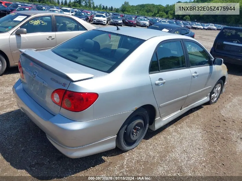 2005 Toyota Corolla Ce/Le/S VIN: 1NXBR32E05Z475944 Lot: 39737870