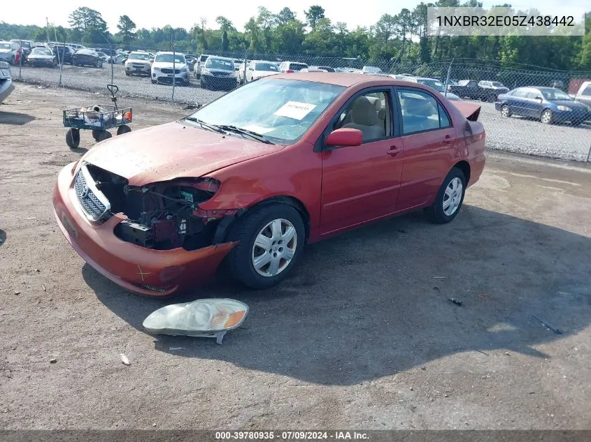 2005 Toyota Corolla Le VIN: 1NXBR32E05Z438442 Lot: 39780935