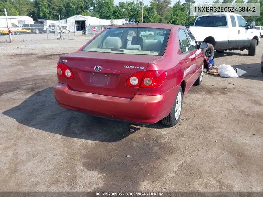 2005 Toyota Corolla Le VIN: 1NXBR32E05Z438442 Lot: 39780935