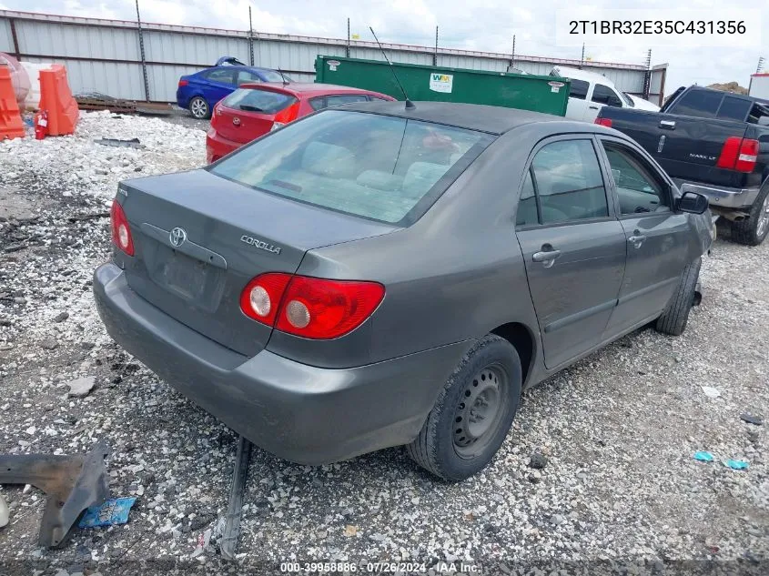 2005 Toyota Corolla Ce/Le/S VIN: 2T1BR32E35C431356 Lot: 39958886