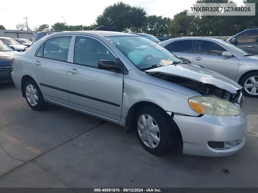 2005 Toyota Corolla Ce VIN: 1NXBR32E75Z348026 Lot: 40081670