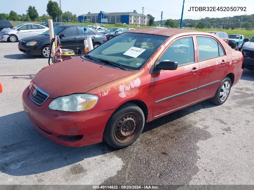 2005 Toyota Corolla Ce VIN: JTDBR32E452050792 Lot: 40114632