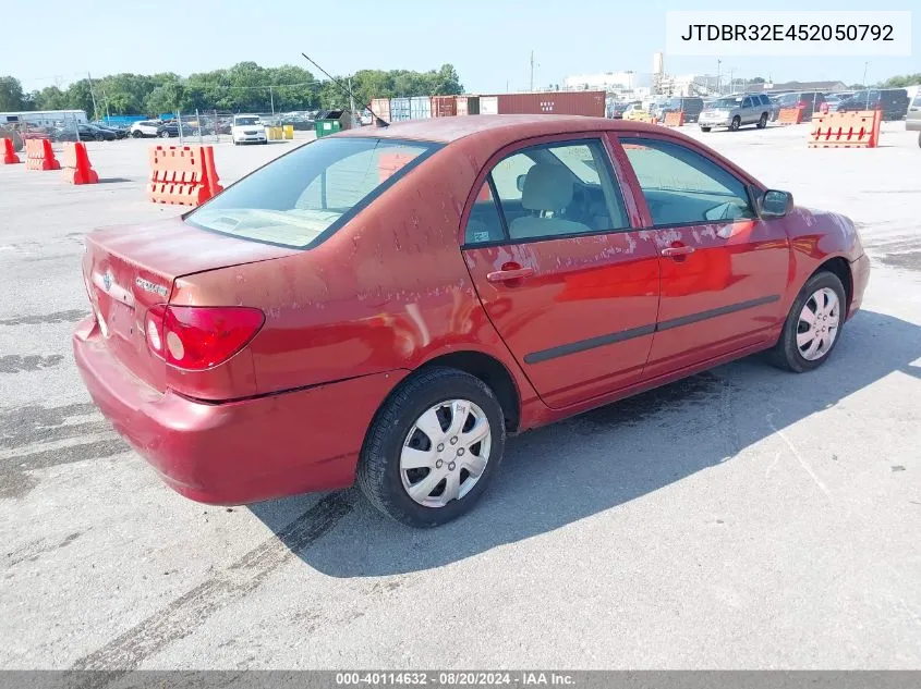 2005 Toyota Corolla Ce VIN: JTDBR32E452050792 Lot: 40114632