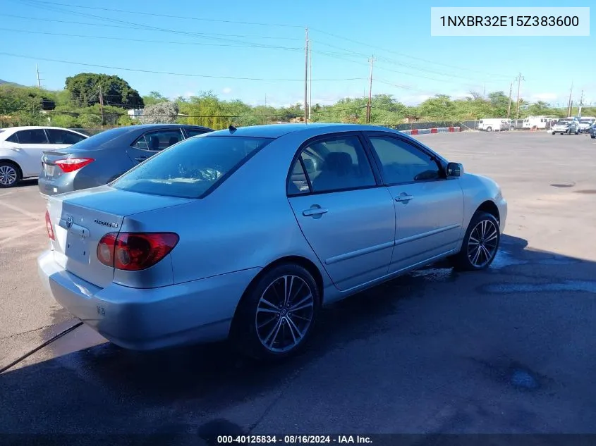 2005 Toyota Corolla Le VIN: 1NXBR32E15Z383600 Lot: 40125834