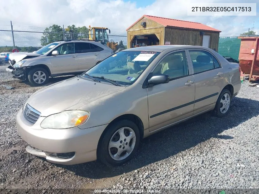 2005 Toyota Corolla Ce VIN: 2T1BR32E05C417513 Lot: 40142530