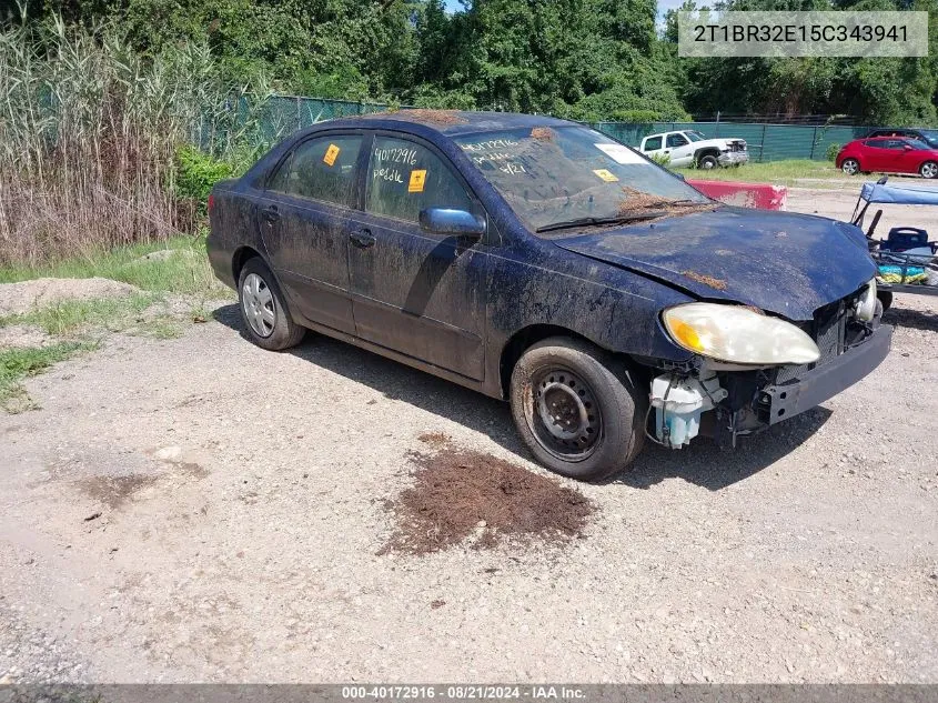 2005 Toyota Corolla Le VIN: 2T1BR32E15C343941 Lot: 40172916