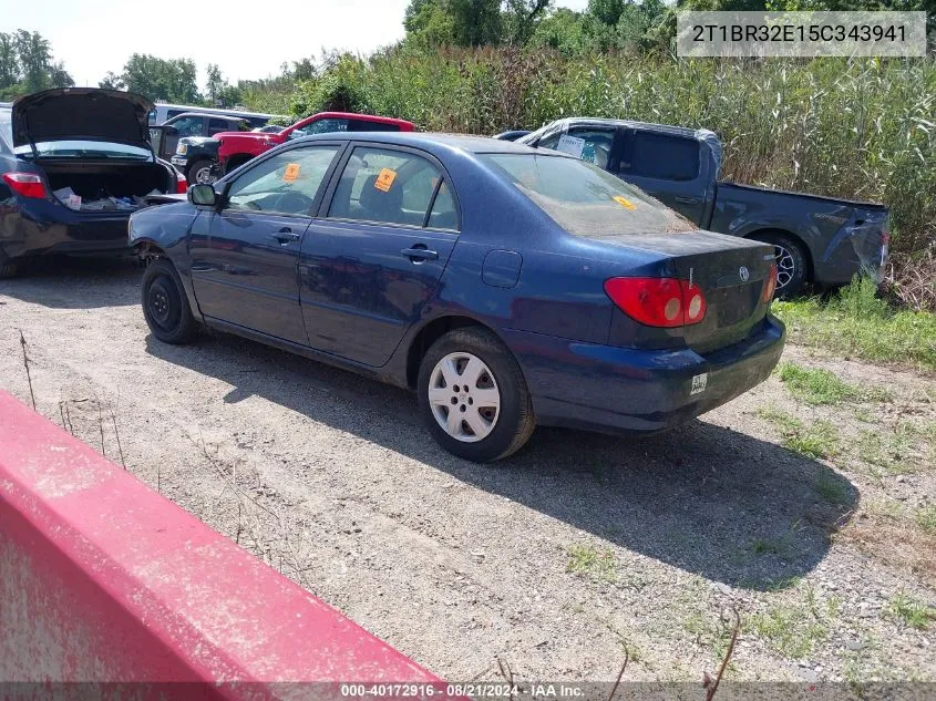 2005 Toyota Corolla Le VIN: 2T1BR32E15C343941 Lot: 40172916