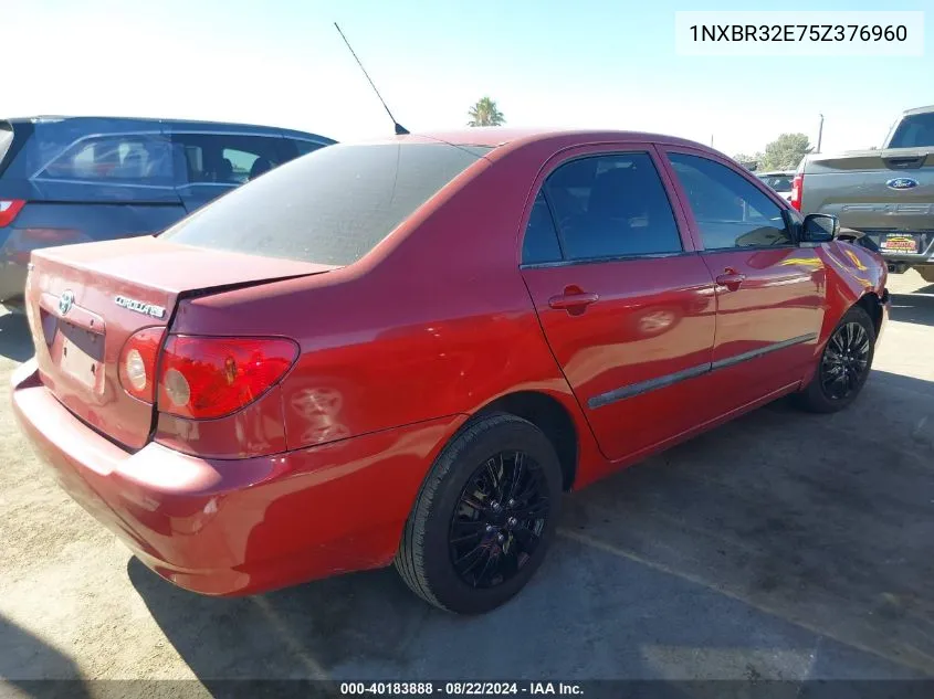 2005 Toyota Corolla Ce VIN: 1NXBR32E75Z376960 Lot: 40183888