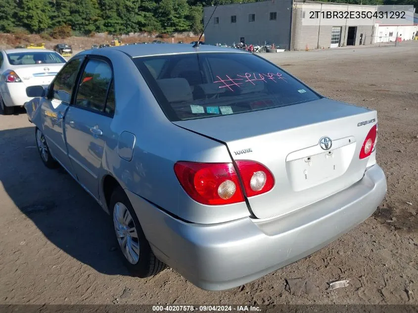 2005 Toyota Corolla Ce/Le/S VIN: 2T1BR32E35C431292 Lot: 40207578