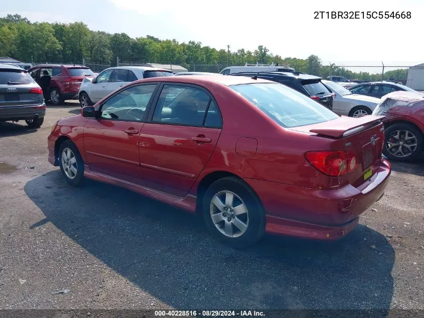 2005 Toyota Corolla S VIN: 2T1BR32E15C554668 Lot: 40228516