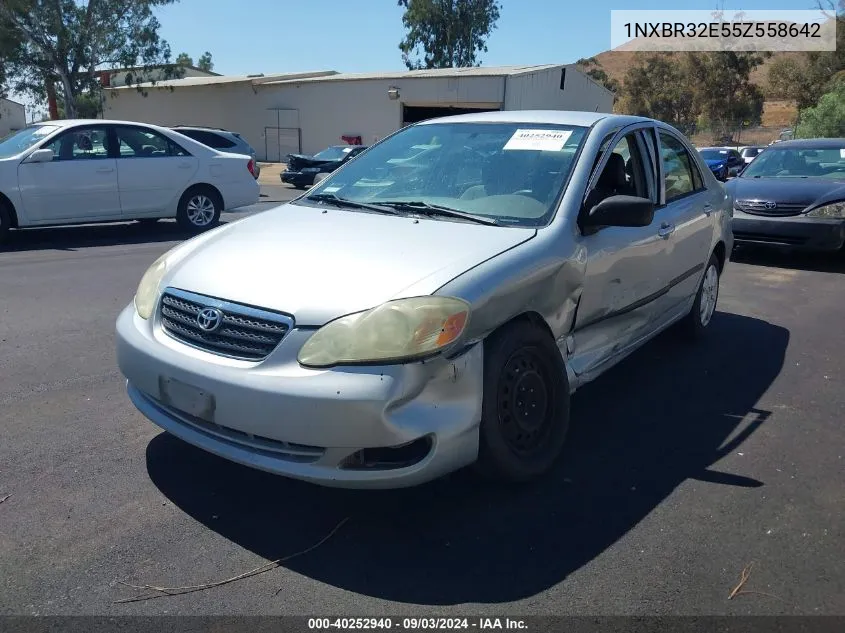 2005 Toyota Corolla Ce VIN: 1NXBR32E55Z558642 Lot: 40252940