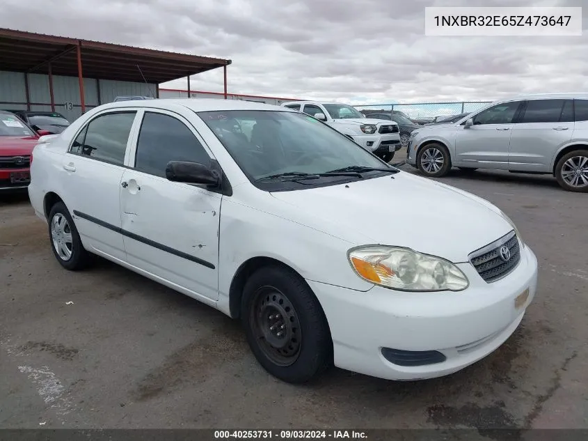 2005 Toyota Corolla Ce VIN: 1NXBR32E65Z473647 Lot: 40253731