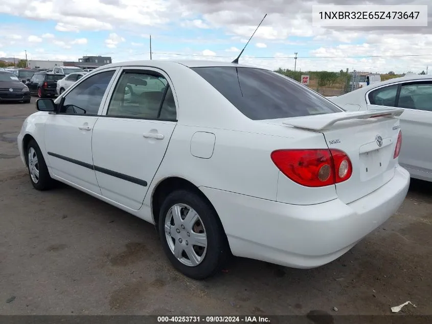 2005 Toyota Corolla Ce VIN: 1NXBR32E65Z473647 Lot: 40253731