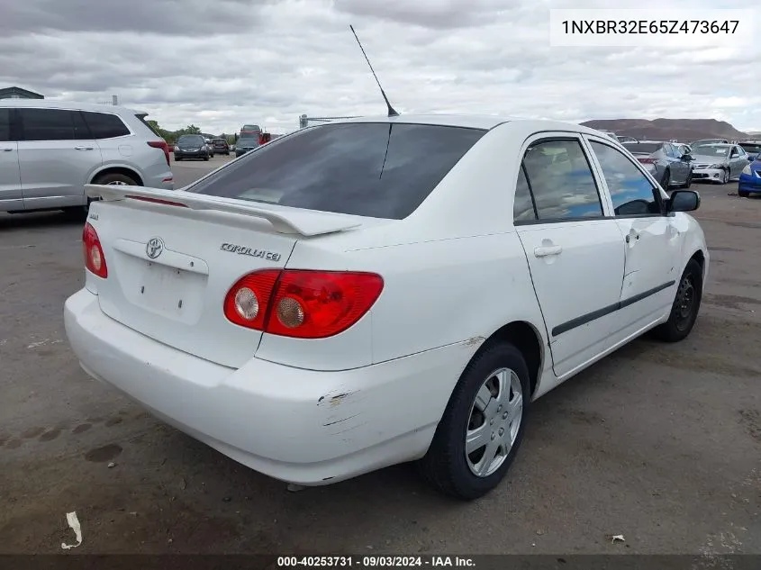 2005 Toyota Corolla Ce VIN: 1NXBR32E65Z473647 Lot: 40253731