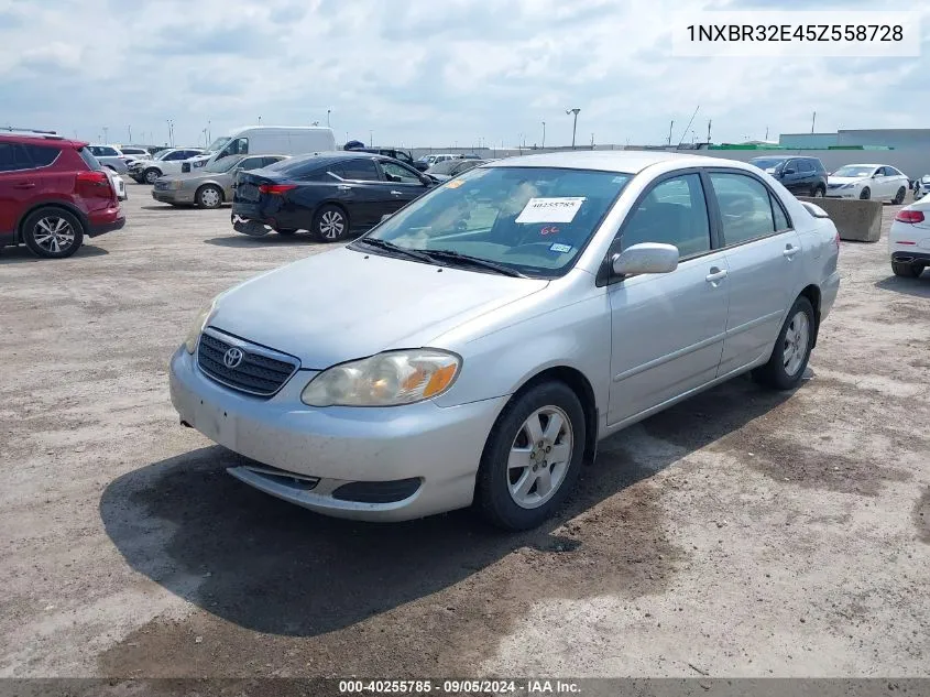 2005 Toyota Corolla Le VIN: 1NXBR32E45Z558728 Lot: 40255785