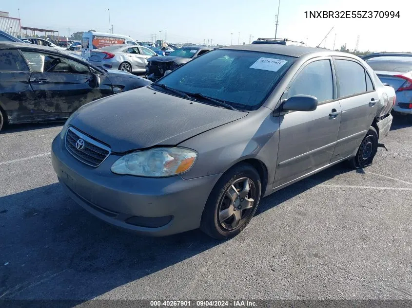 2005 Toyota Corolla Le VIN: 1NXBR32E55Z370994 Lot: 40267901