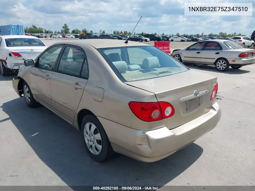 2005 Toyota Corolla Le VIN: 1NXBR32E75Z347510 Lot: 40292185