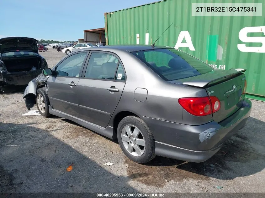 2005 Toyota Corolla S VIN: 2T1BR32E15C475341 Lot: 40295953