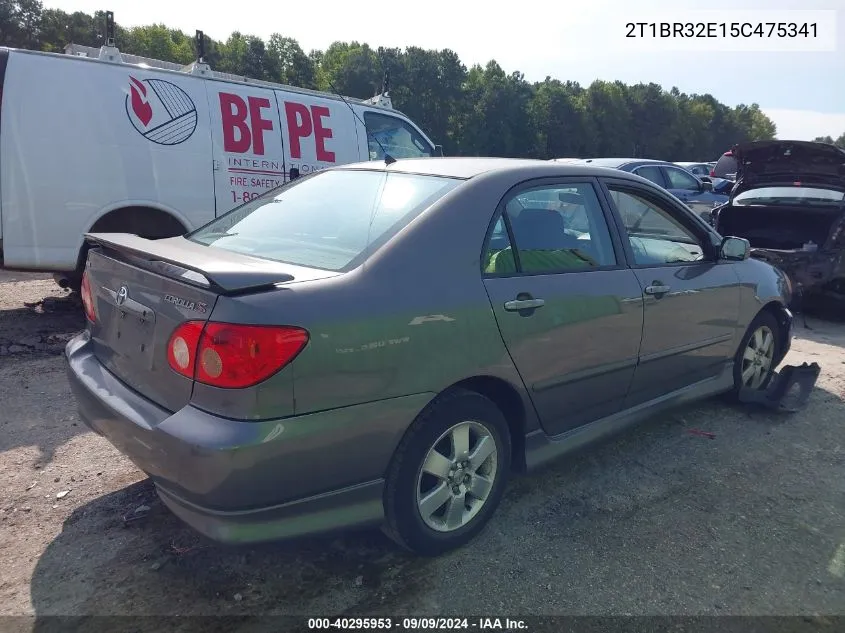 2005 Toyota Corolla S VIN: 2T1BR32E15C475341 Lot: 40295953