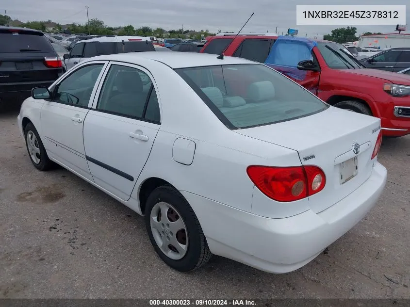 2005 Toyota Corolla Ce VIN: 1NXBR32E45Z378312 Lot: 40300023