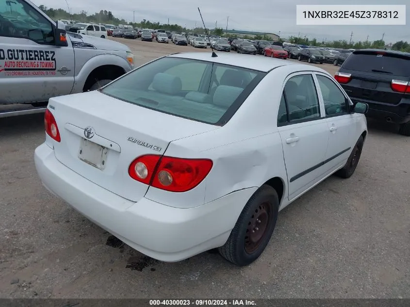 2005 Toyota Corolla Ce VIN: 1NXBR32E45Z378312 Lot: 40300023