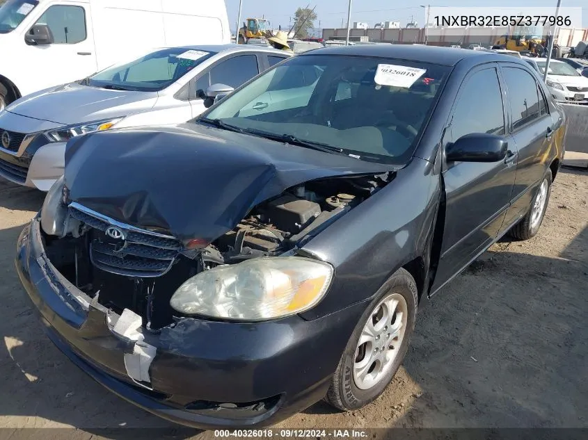 2005 Toyota Corolla Le VIN: 1NXBR32E85Z377986 Lot: 40326018