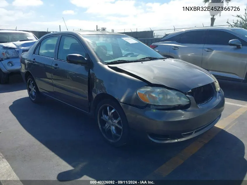 2005 Toyota Corolla Ce VIN: 1NXBR32E45Z366726 Lot: 40326092