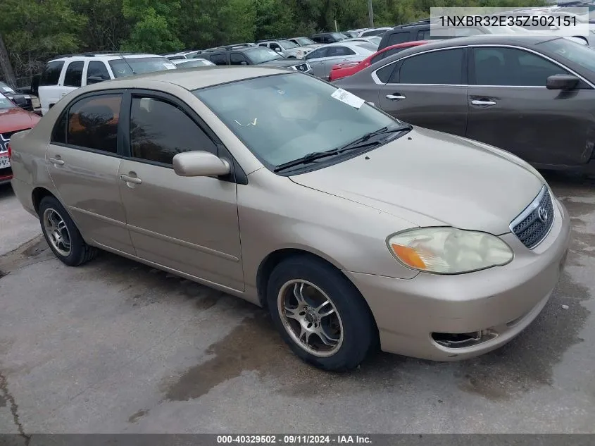 2005 Toyota Corolla Le VIN: 1NXBR32E35Z502151 Lot: 40329502