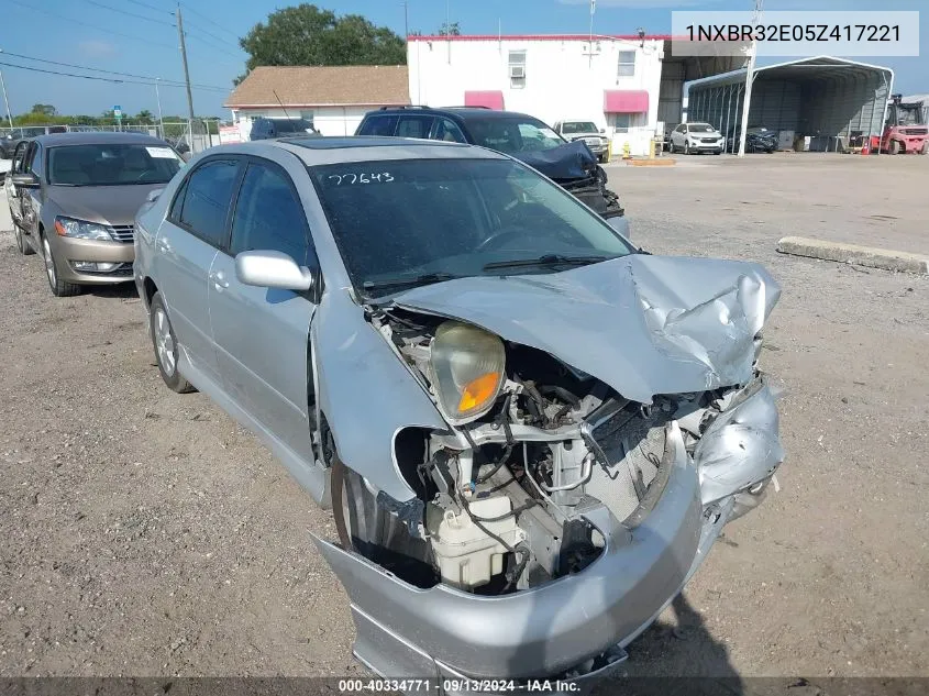 2005 Toyota Corolla Ce/Le/S VIN: 1NXBR32E05Z417221 Lot: 40334771