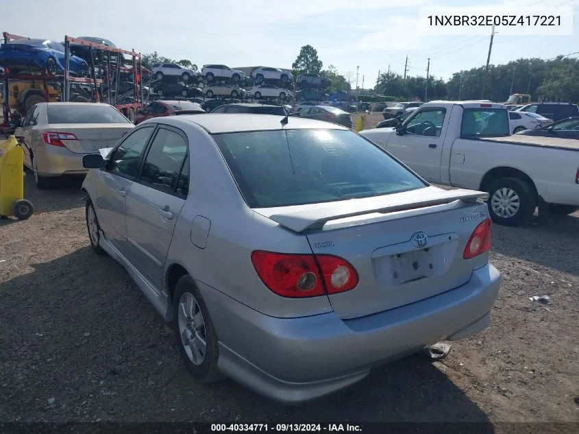 2005 Toyota Corolla Ce/Le/S VIN: 1NXBR32E05Z417221 Lot: 40334771