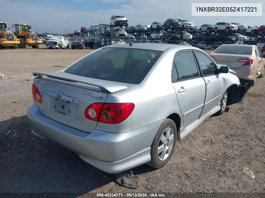 2005 Toyota Corolla Ce/Le/S VIN: 1NXBR32E05Z417221 Lot: 40334771